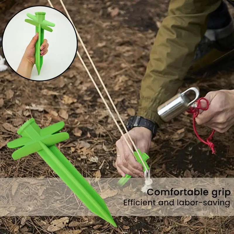 

Ground Anchors Heavy Duty Ground Stakes No-Drill Installation Camping Gear Shock Resistant Outdoor Gear For Beach Camping