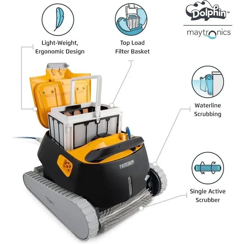 パワーストリーム地下ロボットを備えたイルカトリトンps,プールクリーナー,改良されたスイベルキャディ付き