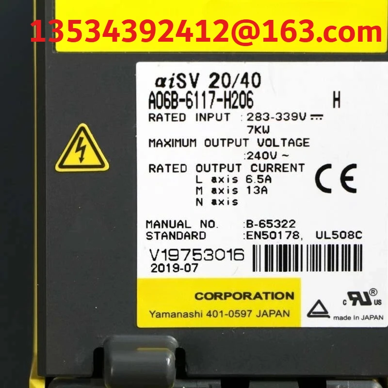 

For Fanuc A06B-6117-H206 Servo Amplifier Driver Used A06B-6117-H206