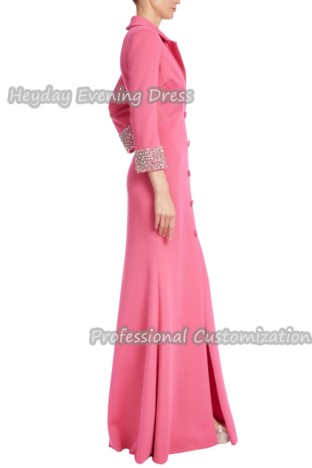 Heyday V-Neck Saudi Arabia Long Sleeves Mermaid Prom Gown  Beaded Crepe Sexy Floor Length Elegant luxury Dress For Women 2024