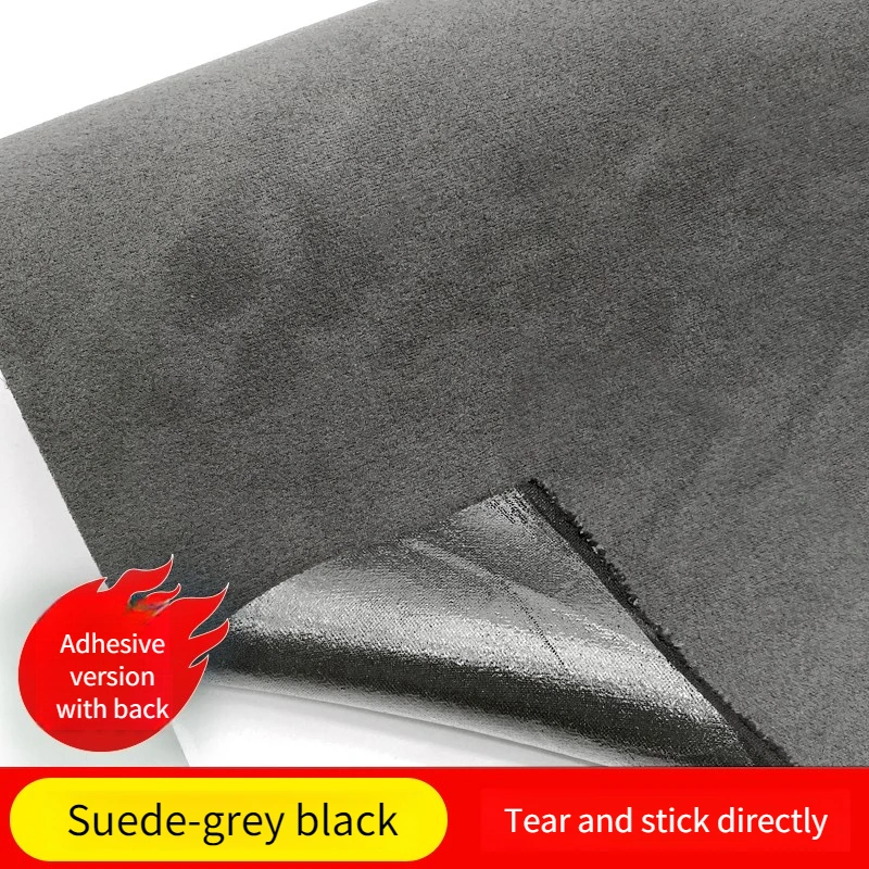 4 Sides Elastic Self-adhesive Suede Fabric By The Meter for Car Interior Modification Upholstery Counter Sewing Wearable Cloth