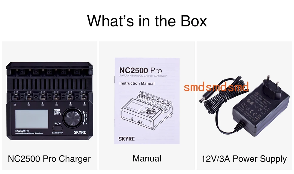 NC2500 Pro NiMH NiCd Battery QC3.0 Charger for AA AAA Rechargeable Batteries Universal LCD Smart Battery 3in1 Fast Charger