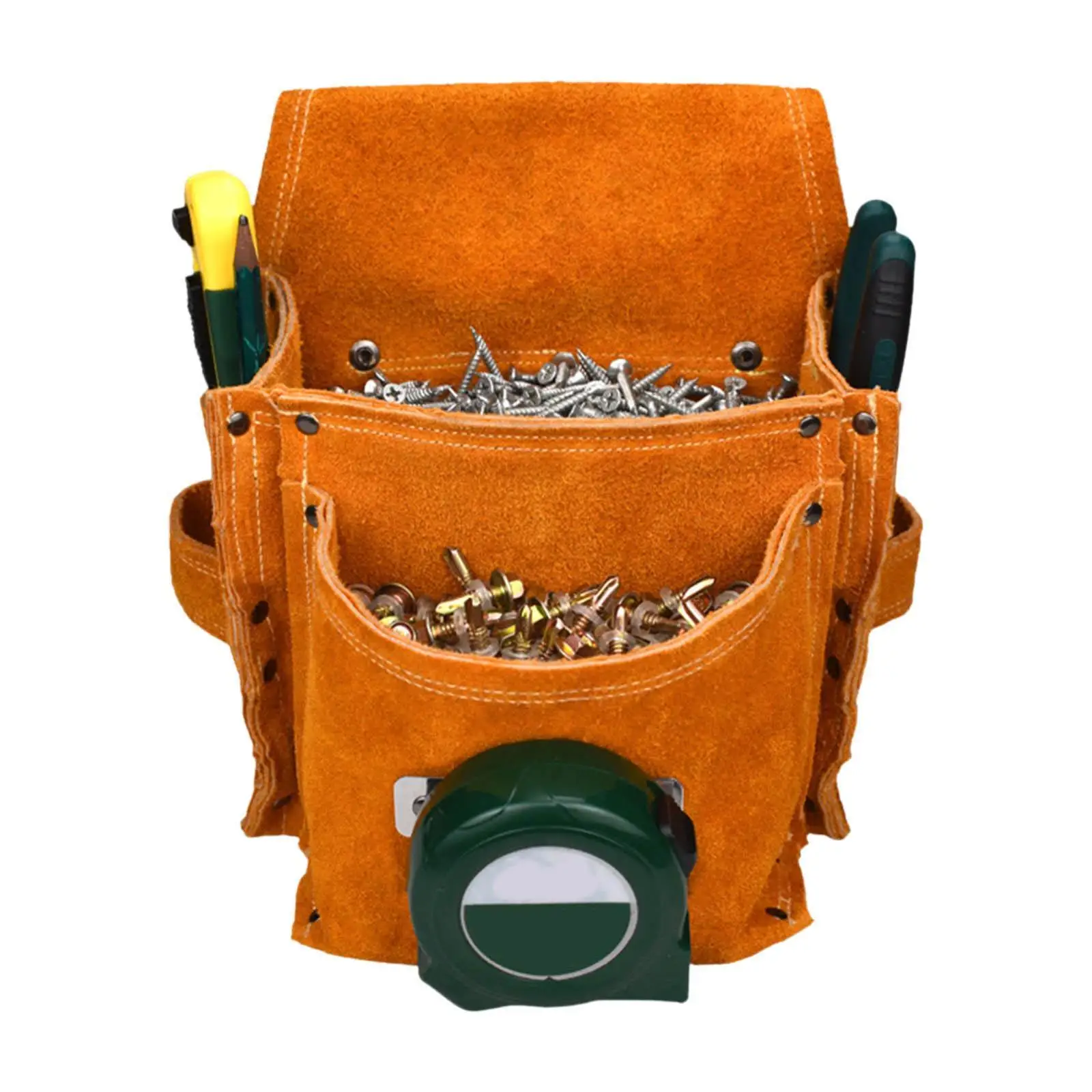 

Tool Belt Pouch Waist Bag Large Capacity for Garden Work, Technician Sturdy Lightweight Versatile Orange Utility Tool Organizer