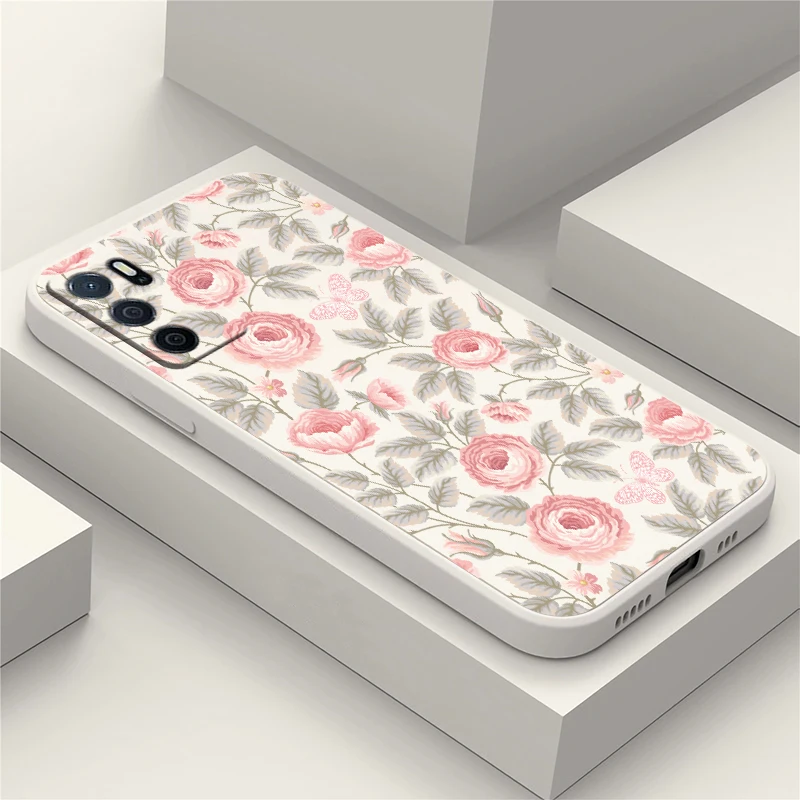 Shockproof Soft Phone Case For OPPO A15 A53S A32 A38 A31 A33 A16 A16K A17 A5 A78 A94 A76 A54S Fashion Flower Pattern Cover