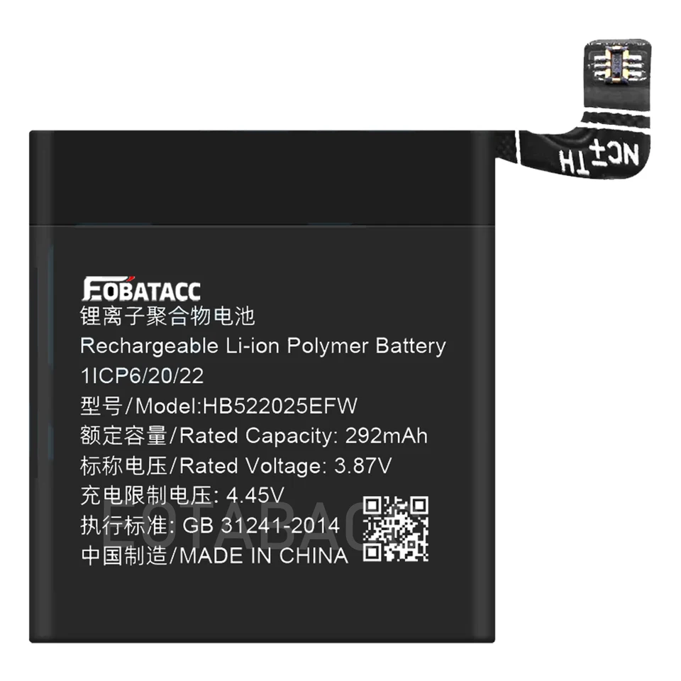 2026 Años EOBATACC 100% Nueva Batería de repuesto HB522026EFW para Huawei GT 3 42MM GT3 Smart, batería + herramientas gratis 2