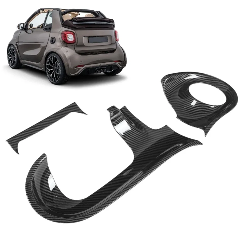 3PCS Dashboard Trim Carbon Fiber Style Replacement For Smart Forfour 5-Door Hatchback W453 LHD 2015-2021