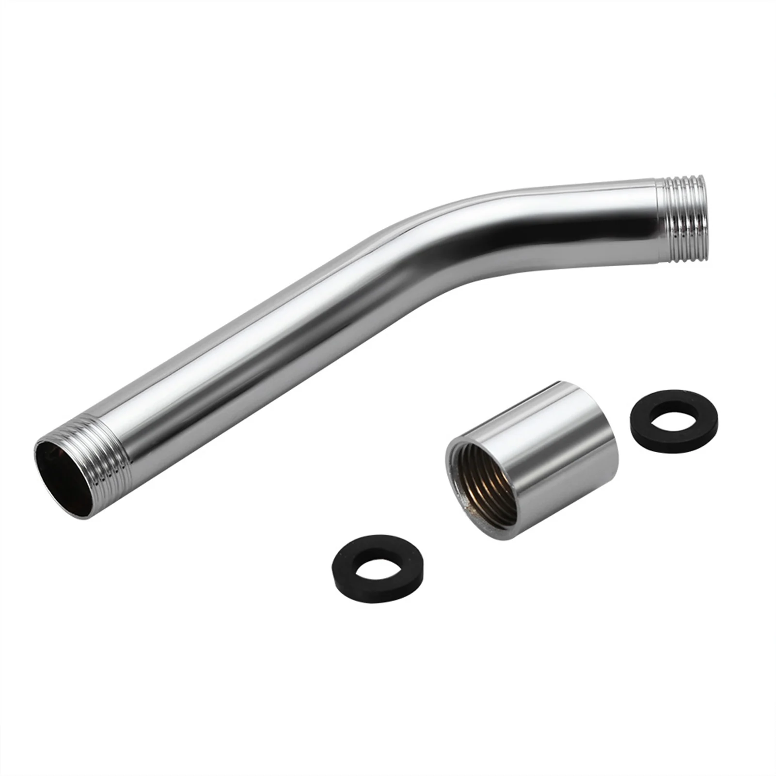 Stainless Steel Handheld Shower Arm Extension Tube Chrome Plated Wall Mounted Design Bathroom Shower Arm Accessories