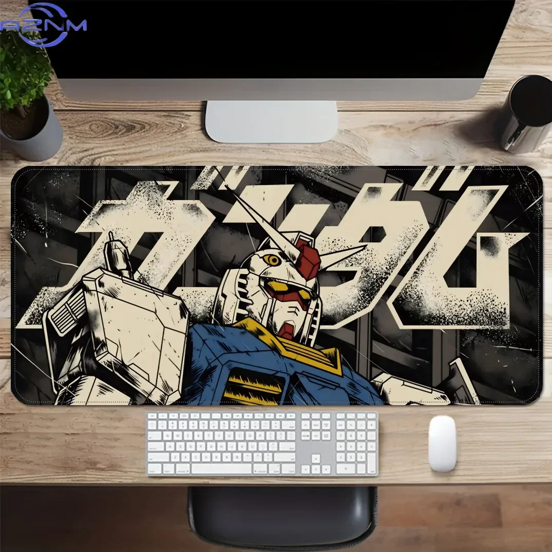 Gundam Mech Mouse Pad Comter Office Laptop Anti Slip Esports Game New Table Pad Y2k Fashion Toys Anime Cartoon 400*900*3mm