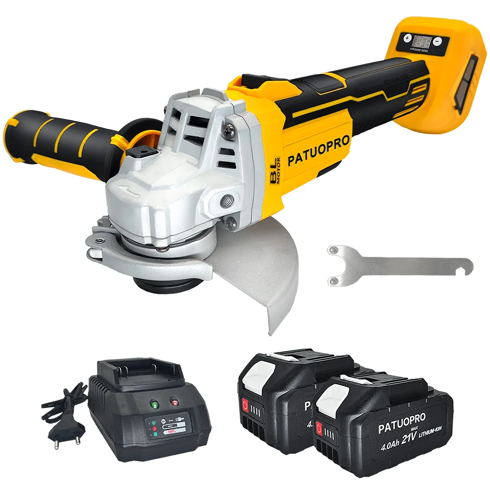 PATUOPRO 브러시리스 전기 앵글 그라인더 125mm 조정 가능한 속도 커팅 머신 Makita 18V 배터리 용 충전식 전동 공구