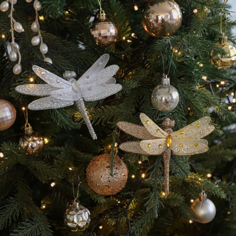 

17x24cm Elegant Glittering Butterfly Ornament Unique Butterfly Christmas Hanging Ornament with Clip for Seasonal Tree Decors