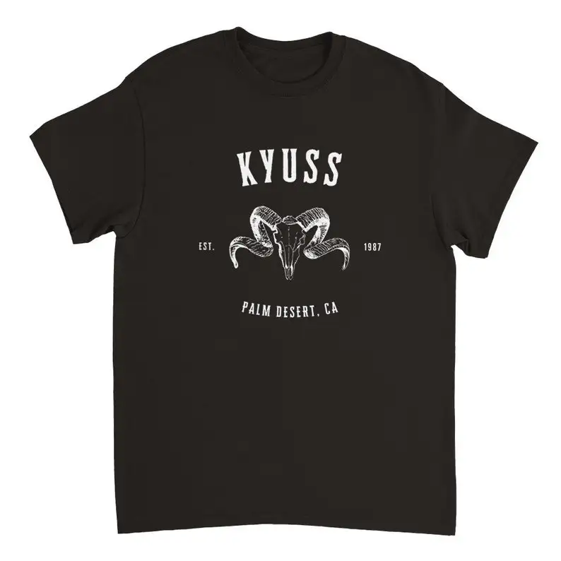 Kyuss-Camisa Masculina Concerto O-Pescoço, Tees de Algodão Estampado, Tops Adultos, Ajuste Regular, Alta Qualidade