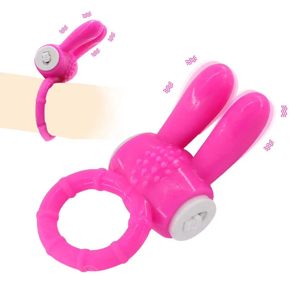 Silicone Penis Ring with Vibrator Sex Toys for Men Erection Delay Ejacualtion Vibrating Cockrings Erotic Sextoys