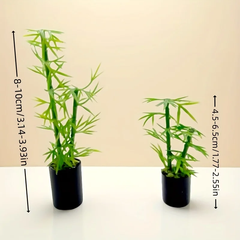 5/10pcs，Miniature Simulated Bamboo Potted Plant, Mini Model Bamboo, For DIY Model House & Dollhouse Simulated Greenery Decor