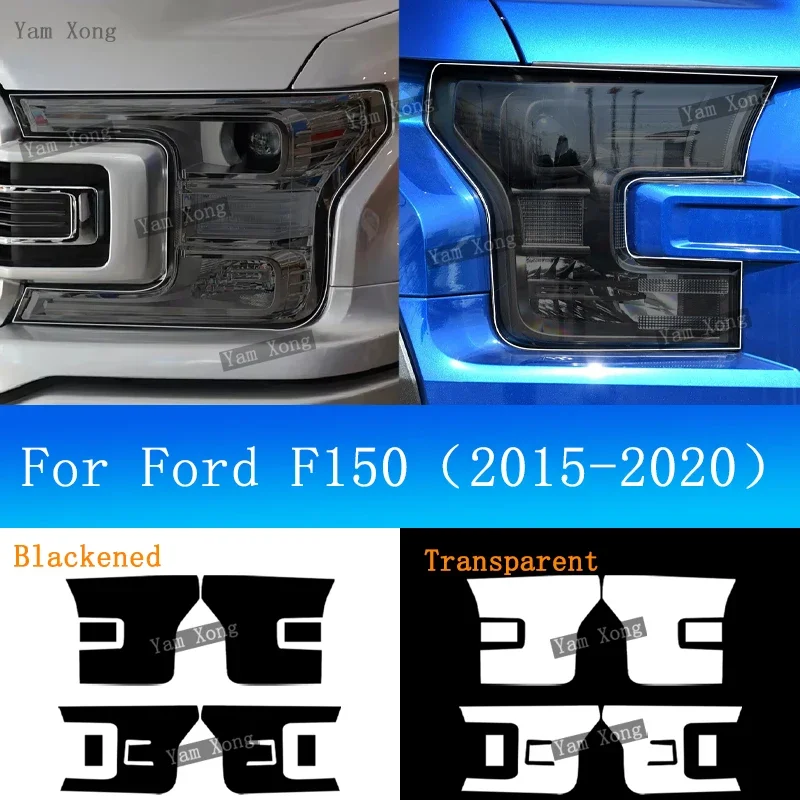 

Car Headlight Transparent Sticker TPU Protective Film For Ford F150 2015-2020 Exterior Light Black Smoke Cover PPF Accessories