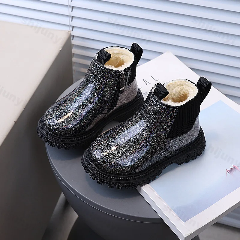 أحذية الفتيات الموضة الدافئة المخملية عالية الجودة أحذية الثلوج 2025 الشتاء للأطفال متعددة الاستخدامات مريحة أفخم عدم الانزلاق منصة الأحذية القطنية #3