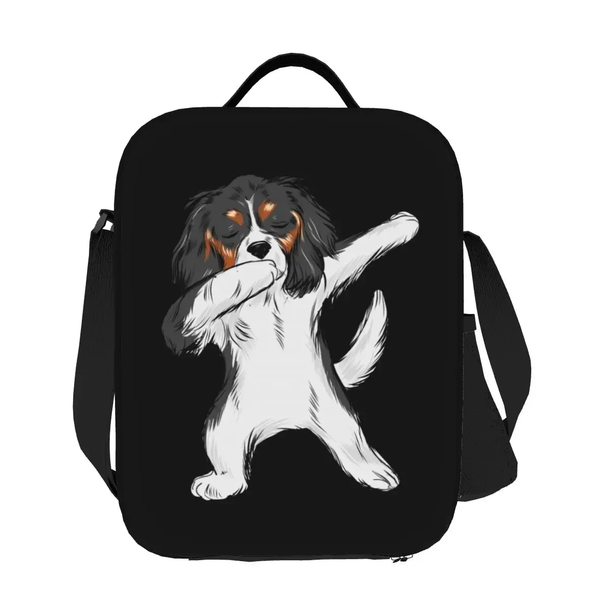 Dabbing Cavalier King Charles Spaniel Dab Dance Insulated Lunch Bags for Dog Thermal Cooler Food Lunch Box Kids School Children