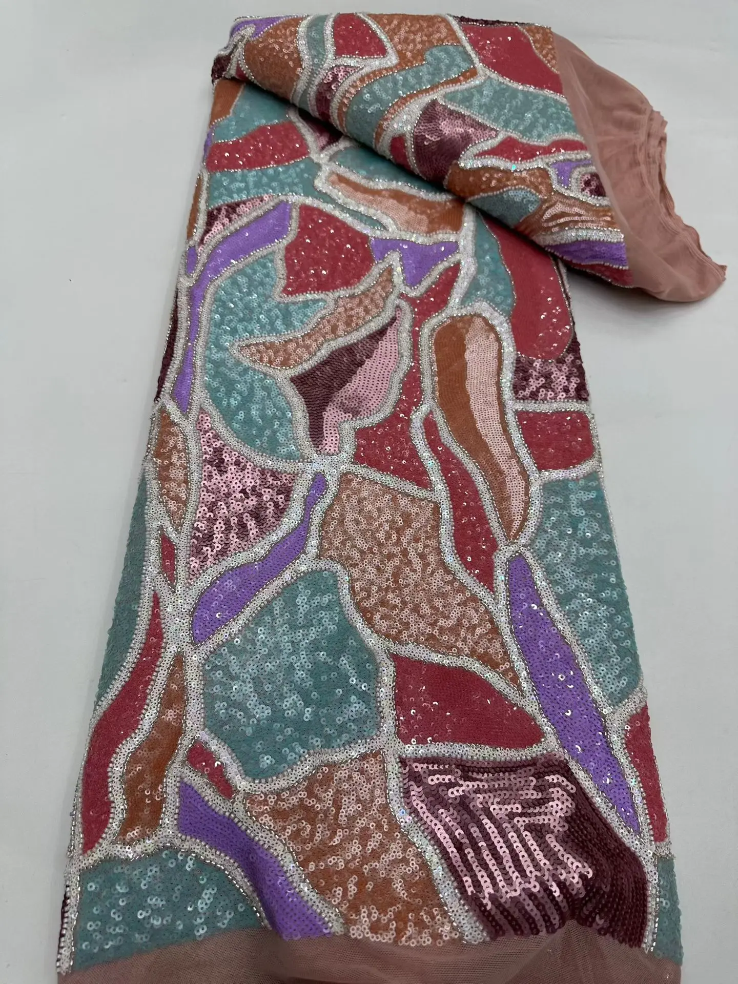 

Luxury Nigerian African Beaded Lace Fabric with High Quality Sequins Embroidery 2025 French Lace for Sewing Latest Design