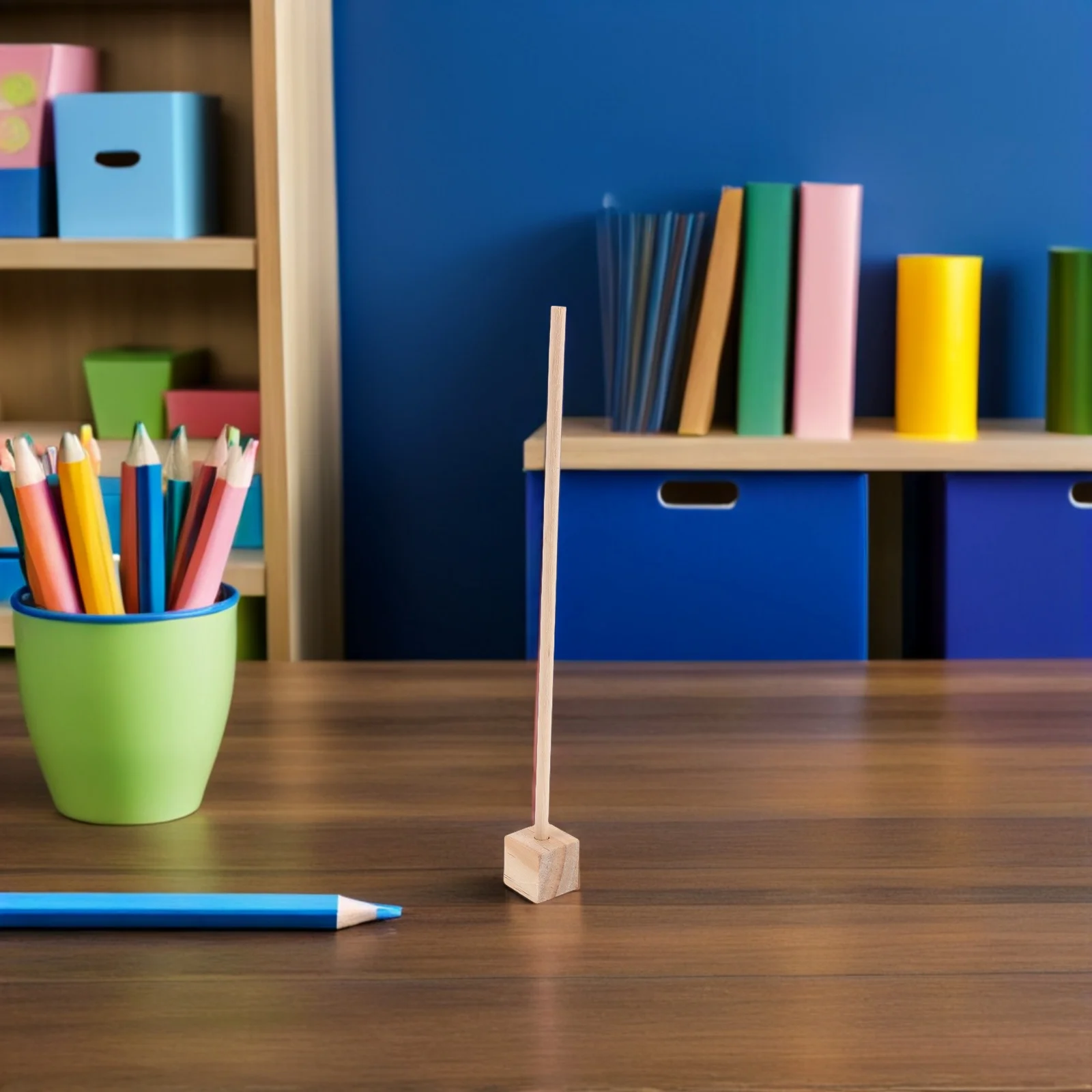 Kit educativo de manualidades DIY con tallo de 100 Uds., Base de bloque de pasadores de madera, juego de rompecabezas entrelazado creativo para la escuela de niños