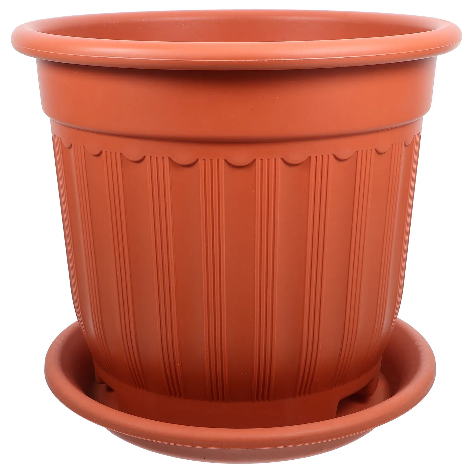 Succulent Plant Pot Plastic Planter with Bottom Drainage Hole Tray Artistic Home Decor Living Space Bedroom Office