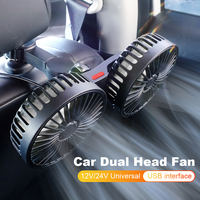 12V 24V Electric Seat Back Cooler 360 Degree Rotation USB Auto Headrest Ventilation Fan 3 Speeds Car Powerful Fan for Auto Sedan