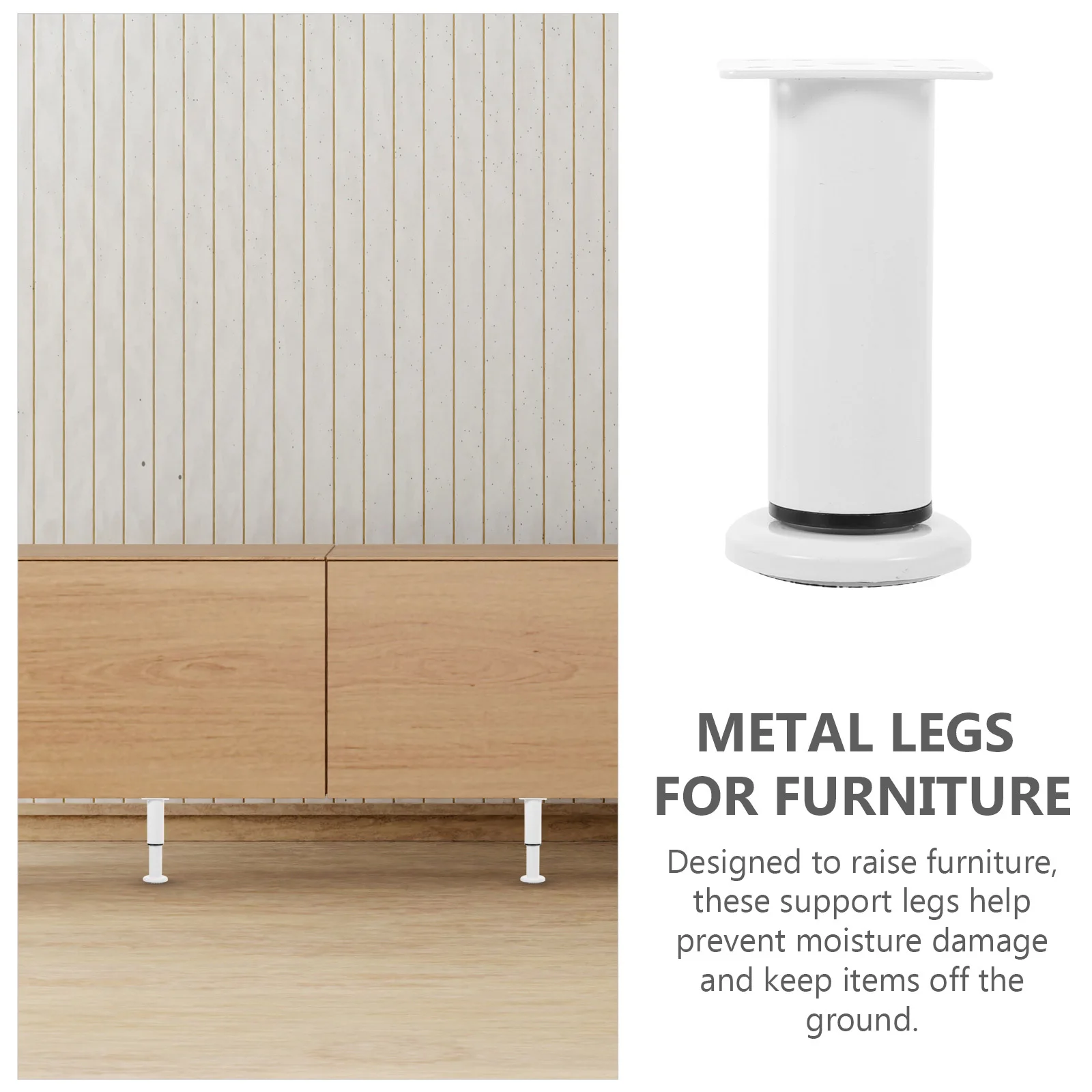 Patas de soporte para muebles, repuesto sólido de Metal blanco para sofá, gabinete, mesa, patas para muebles, 2 uds.