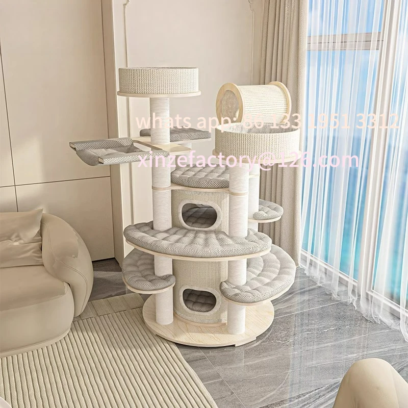 

Honeypot climbing frame nest tree integrated super large solid wood multi-layer warm castle multi-cat family