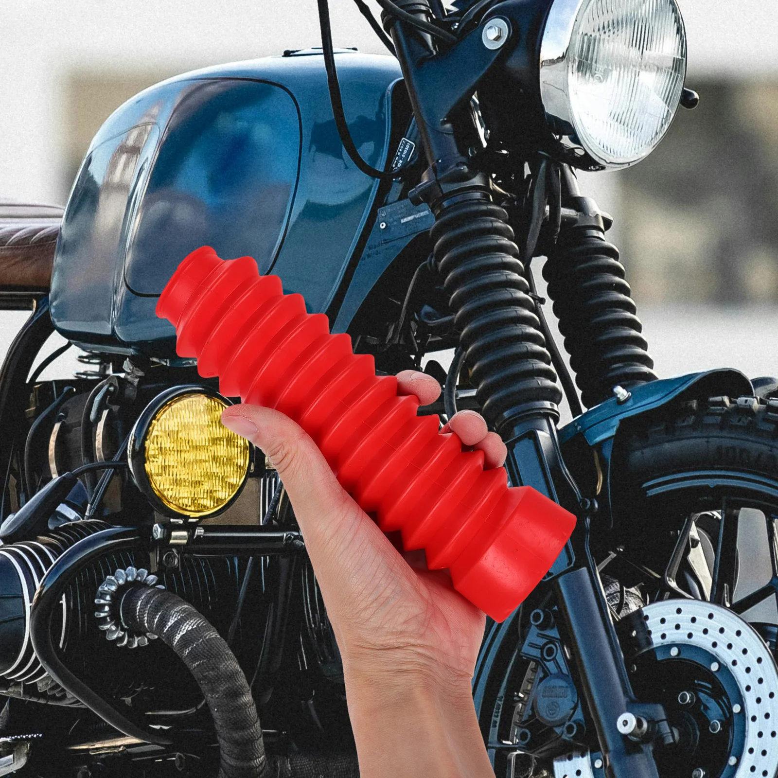 

1Pair Front Fork Shock Absorber Dust Cover Motorcycle Rubber Gaiters Boots Suspension Protection Waterproof Durable for Dirt