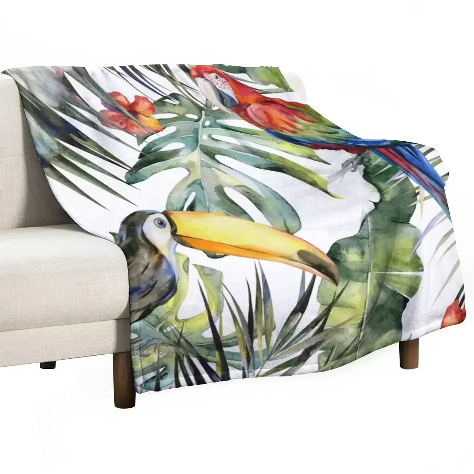 TROPICAL JUNGLE Throw Blanket Decorative Beds Giant Sofa Tourist warm winter Travel Sofa Quilt Blankets