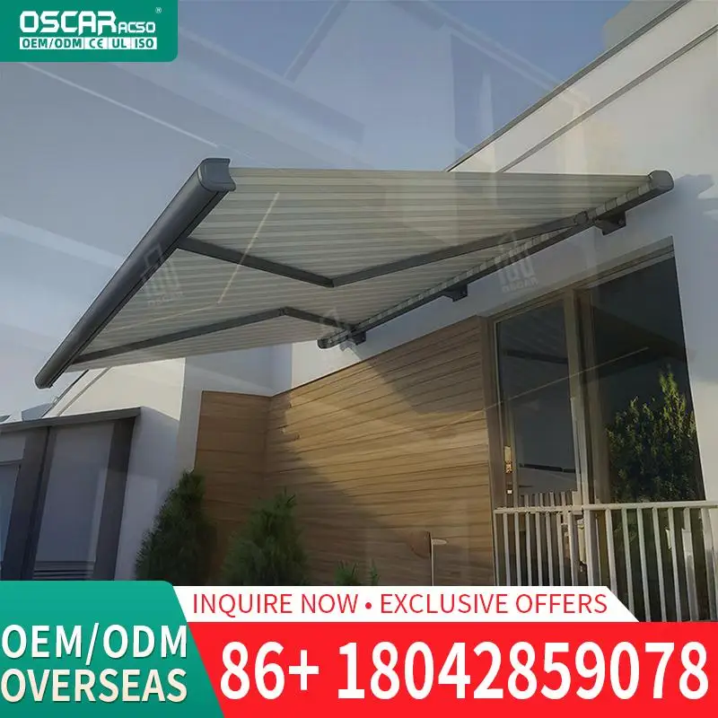 مقاوم للماء والرياح في الهواء الطلق قابل للطي مع أضواء LED لمظلة قابلة للسحب على الشاطئ في فناء الحديقة #2