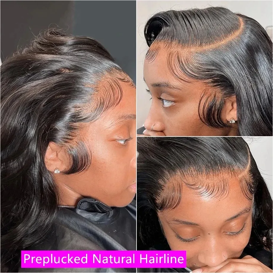 Peluca de cabello humano ondulado para mujeres negras, postizo de encaje Frontal, transparente, HD, 40 pulgadas, brasileño, 100%