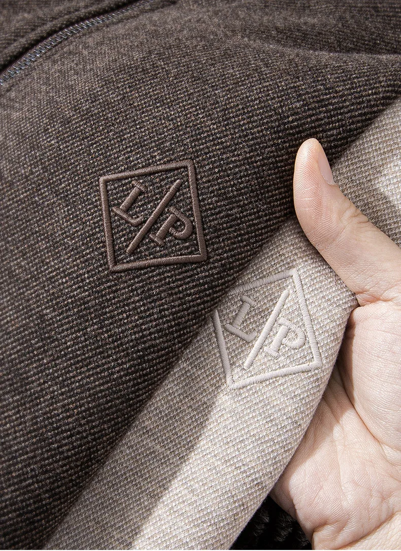 Minglu Autumn Winter Wool Men's Sweatshirts Luxury Solid Color Stnad Collar Letter Embroidery Sport Casual Male Hoodies 4XL