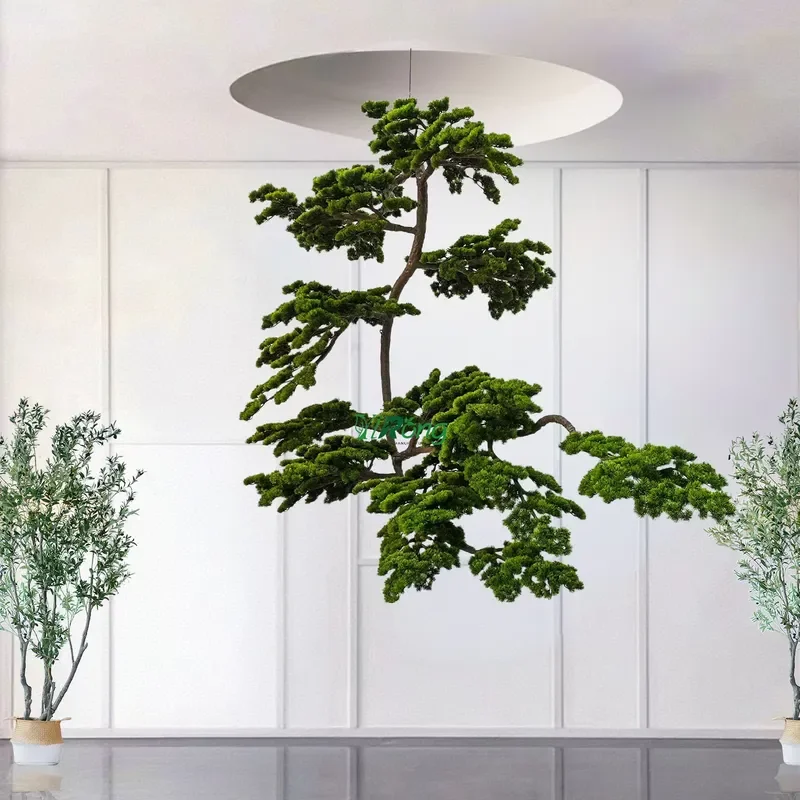 YRL Wall-Mounted Artificial Pine Tree Lifelike Hanging Faux Pine Greenery UV Resistant Home/Commercial Decor Easy Install