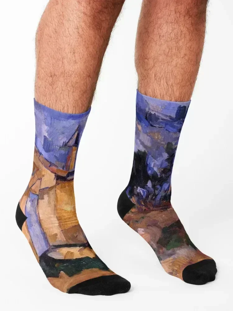 Le cabanon de Jourdan (1906) by Paul Cézanne Socks loose shoes Non-slip professional running Women Socks Men's