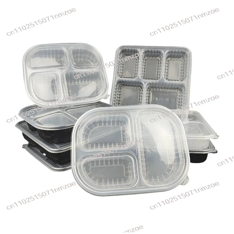 Disposable Lunch  Transparent Grid Lunch  Degradable Multi-grid Takeaway Packing Box Pp Fast Food Box