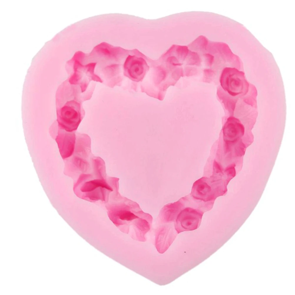 

Love Wreath Silicone Cake Mold Heart Shaped Baking Tools for Fondant Chocolate Candy Crafts DIY Earth Tones Non Toxic Anti Stick