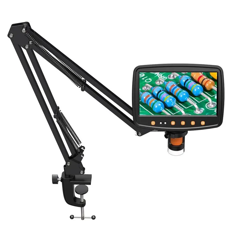 2X RIEVBCAU Flexible Microscope Stand,Adjustable Metal Bracket Coin Microscope Mount Compatible With DM4 DM7 DM9
