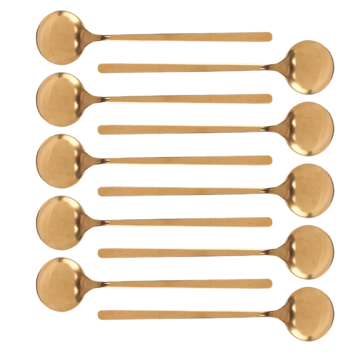 10 Buah Sendok Espresso Baja Tahan Karat Kualitatif Sendok Teh untuk Kopi Gula Makanan Penutup Kue Es Krim Sup Antipasto (Emas)