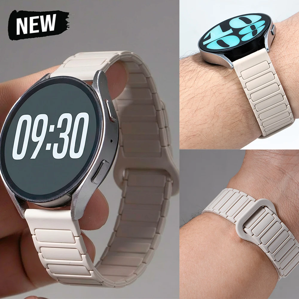 18 mm 20 mm 22 mm magnetisches Universalband für Samsung Galaxy Watch7 6 5 4 44/40 mm Silikon-Correa-Armband für Huawei GT6/5/4 Pro 46 mm