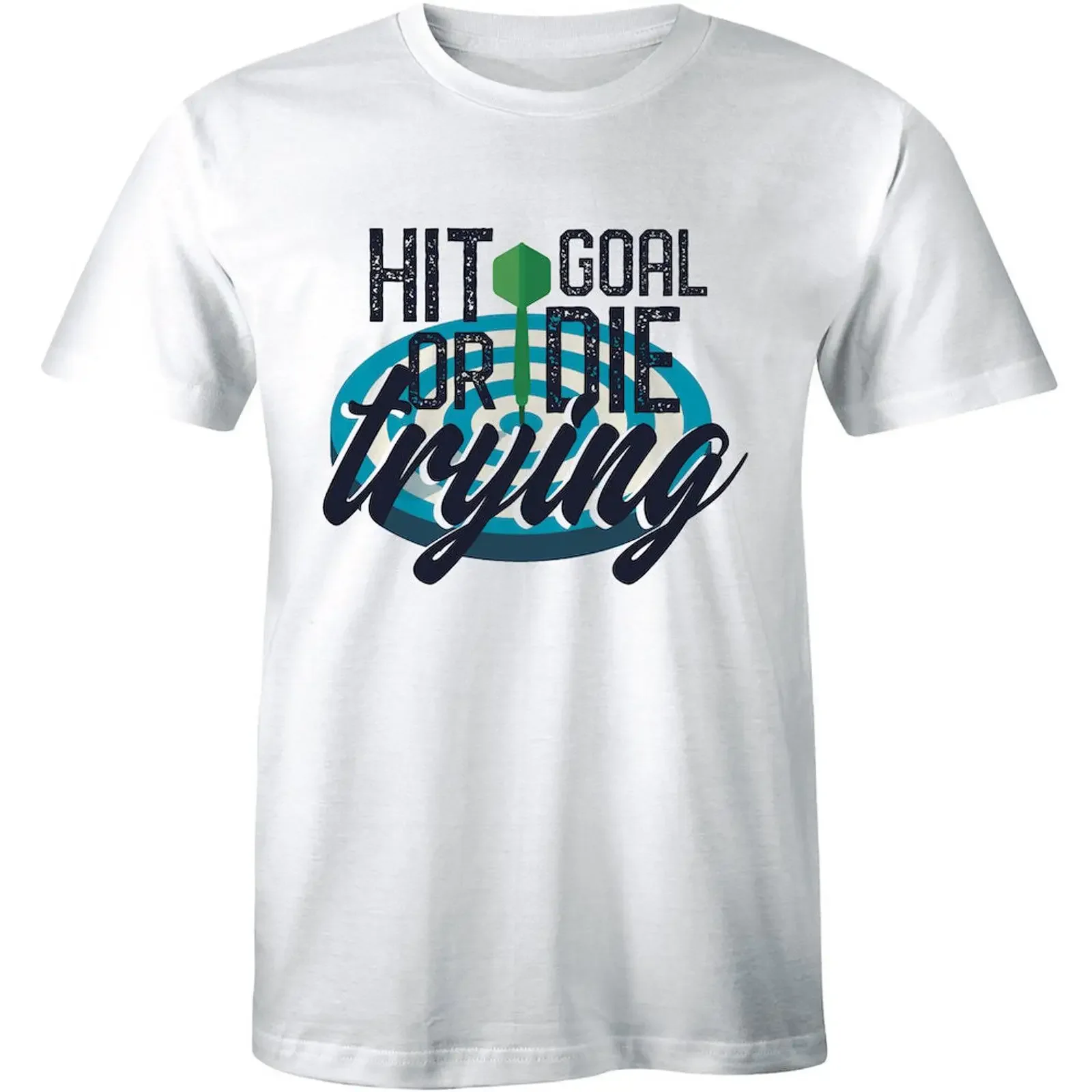 Hit Goal Or Die Trying A Weight Loss Journals Fitness Tracker Men's T shirt vintage Washed Versatile Comfortable Breathable