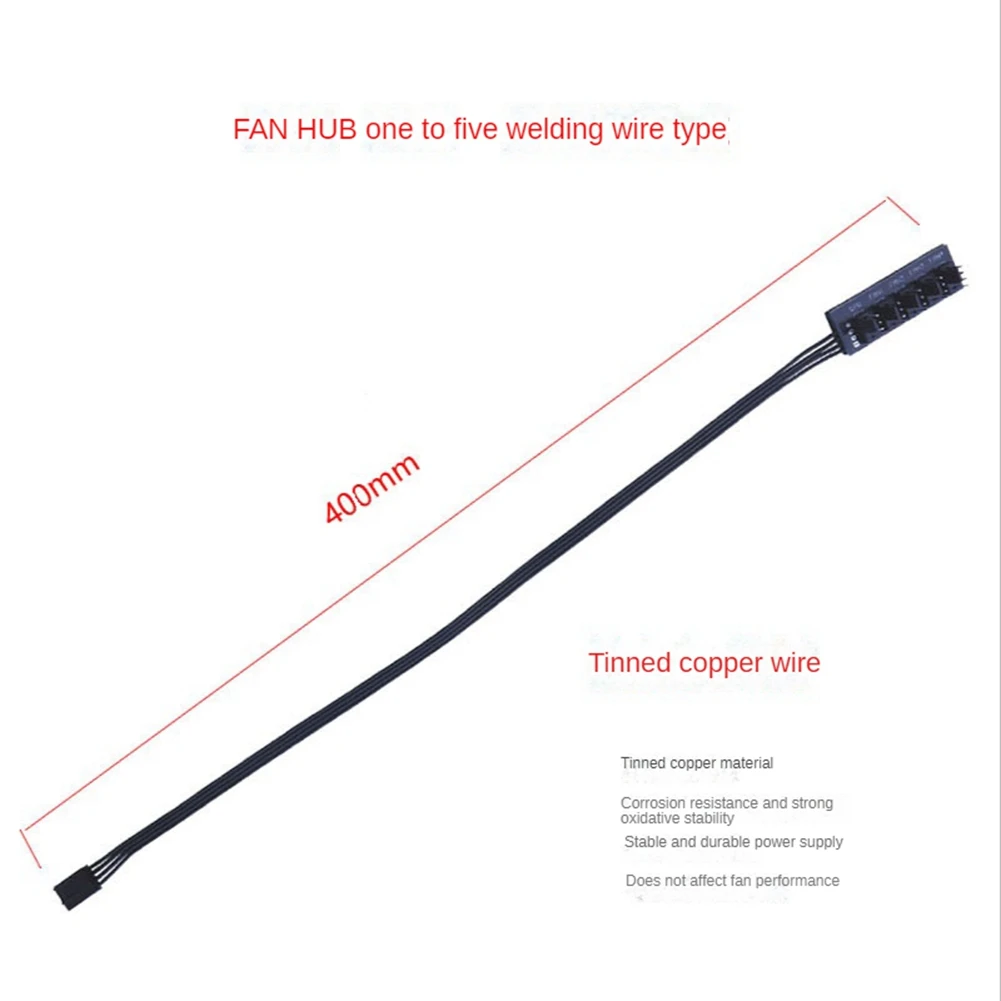 40cm 1 to 5 4-Pin Molex TX4 PWM Fan CPU HUB Splitter PC Case Chasis Cooler Extension Cable Adapter Controller