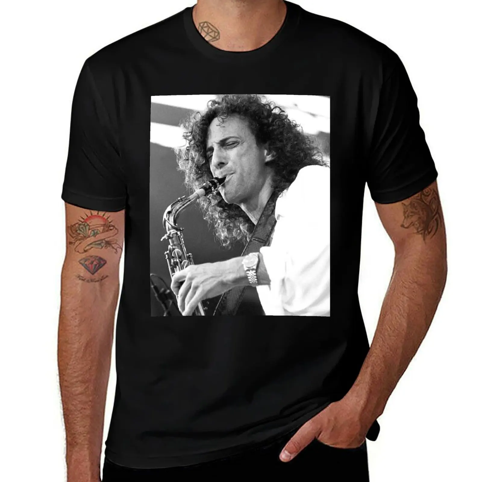

Kenny G - BW Photograph T-Shirt Durable Work Wear T-Shirt