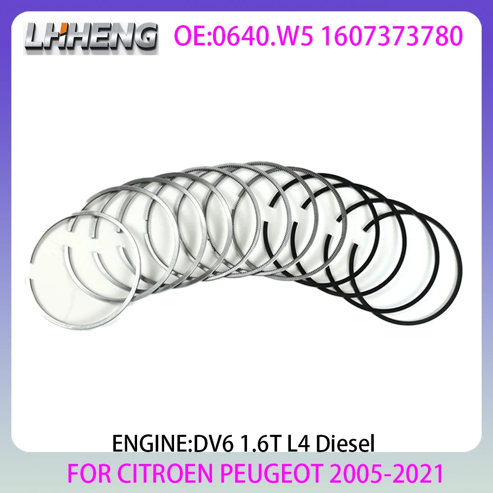 

DV6 Engine Piston Rings For CITROEN C3 C4 C5 DS3 DS4 DS5 PEUGEOT 2008 207 3008 308 1.6L 1.6 L T L4 Diesel 8V 05-21 1607373780
