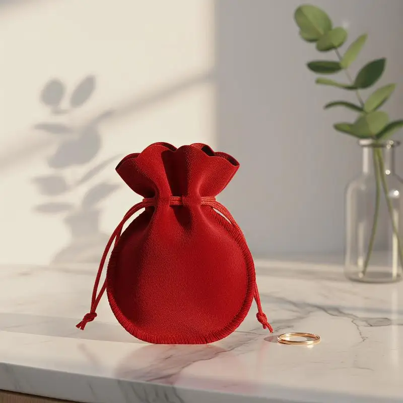 10Pcs Gourd Shaped Velvet Drawstring Jewel Pouch Colorful Display Christmas Wedding Gift Trinkets Ornament Packaging Holder