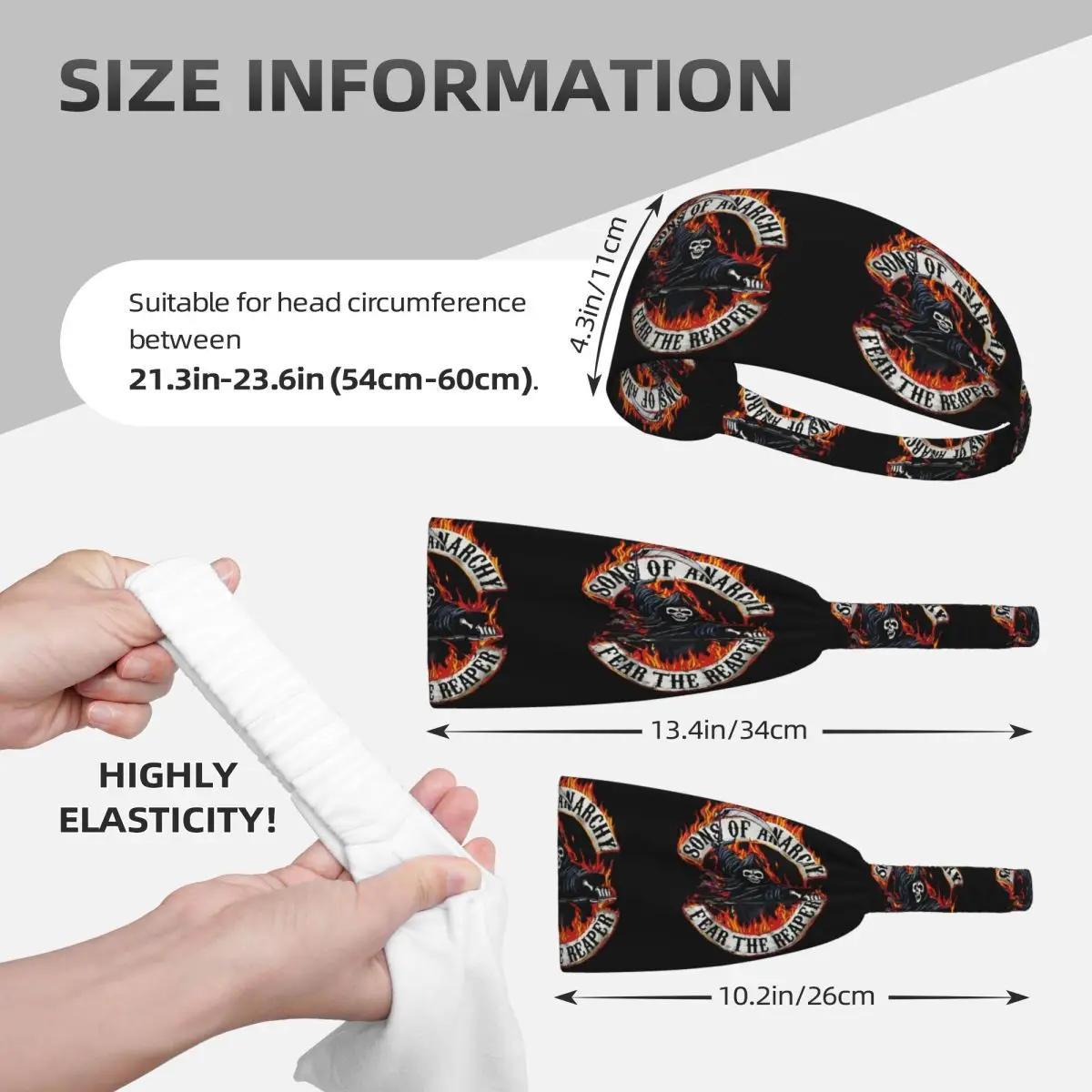 عصابة رأس رياضية مخصصة لأبناء الفوضى لليوجا، عصابة رأس سريعة الجفاف للرجال والنساء #4