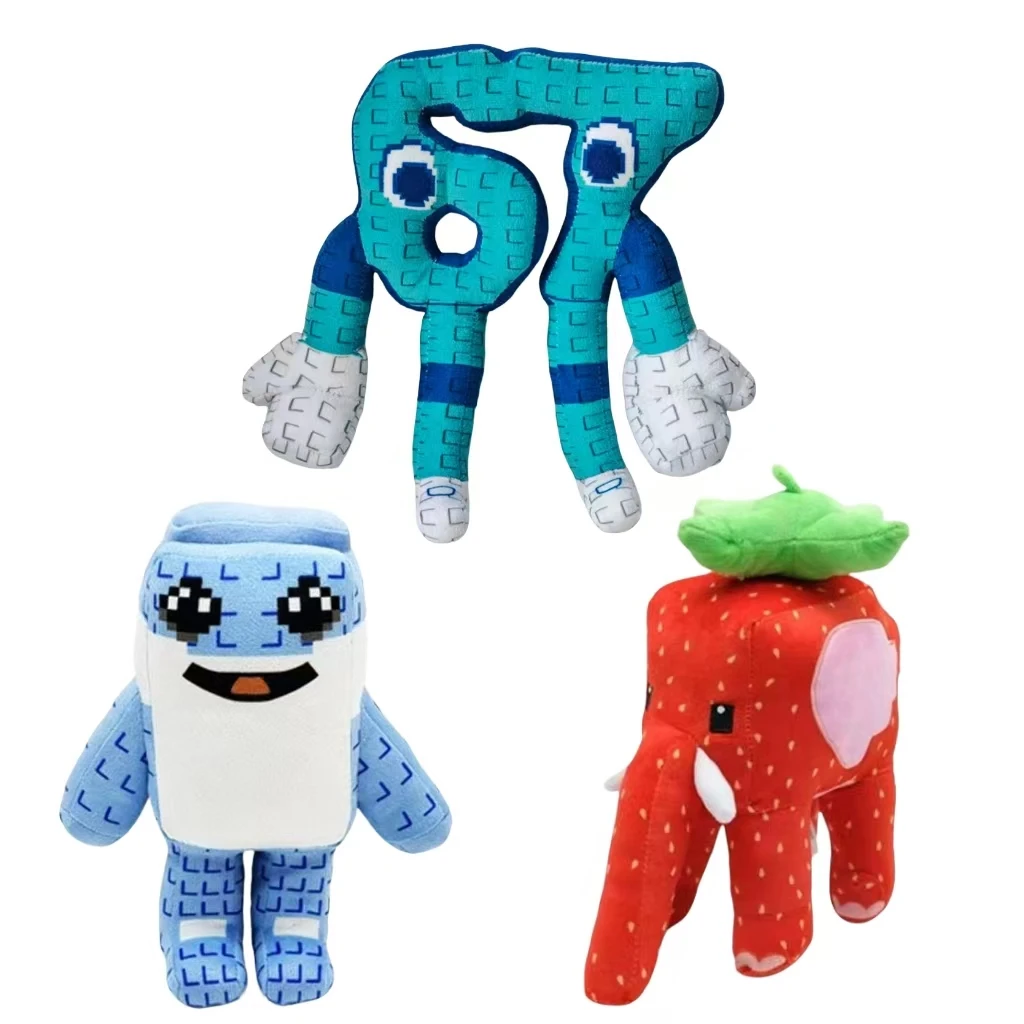 سرقة أ Brainrot الأزرق رقم. 67 ألعاب قطيفة لعبة الدمى الزرقاء المحيطة على شكل سمكة قرش ألعاب قطيفة ألعاب محشوة ناعمة لهدايا أعياد ميلاد الأطفال