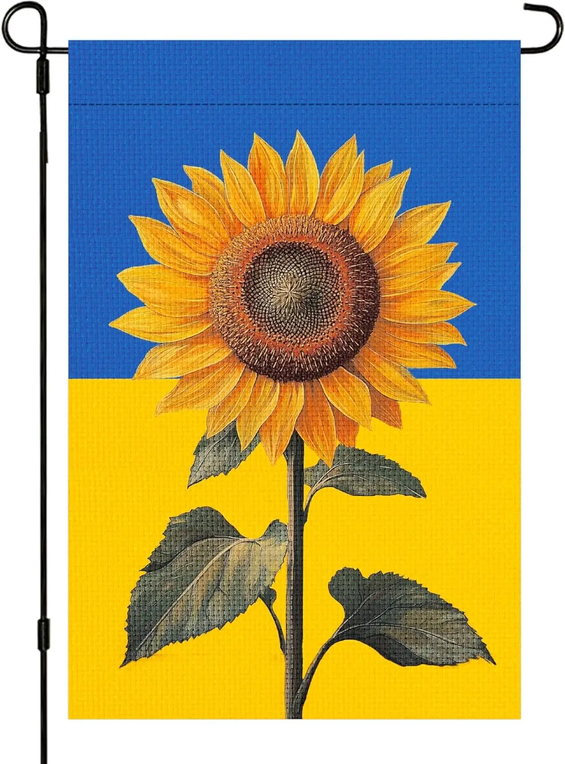 Ukraine Burlap Garden Flag Sunflower Patriot Patriotic Ukrainian Flags,12X18 Inch, Flag Only, for Yard Garden Outdoor Home D YYD