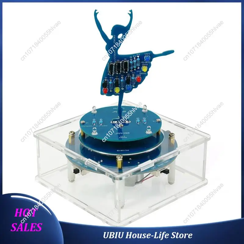 Rotating Music Box DIY Electronic Kit Ballerina Girl Music Box With RGB LED Rotating Design For DIY Soldering Practice-Best Sell