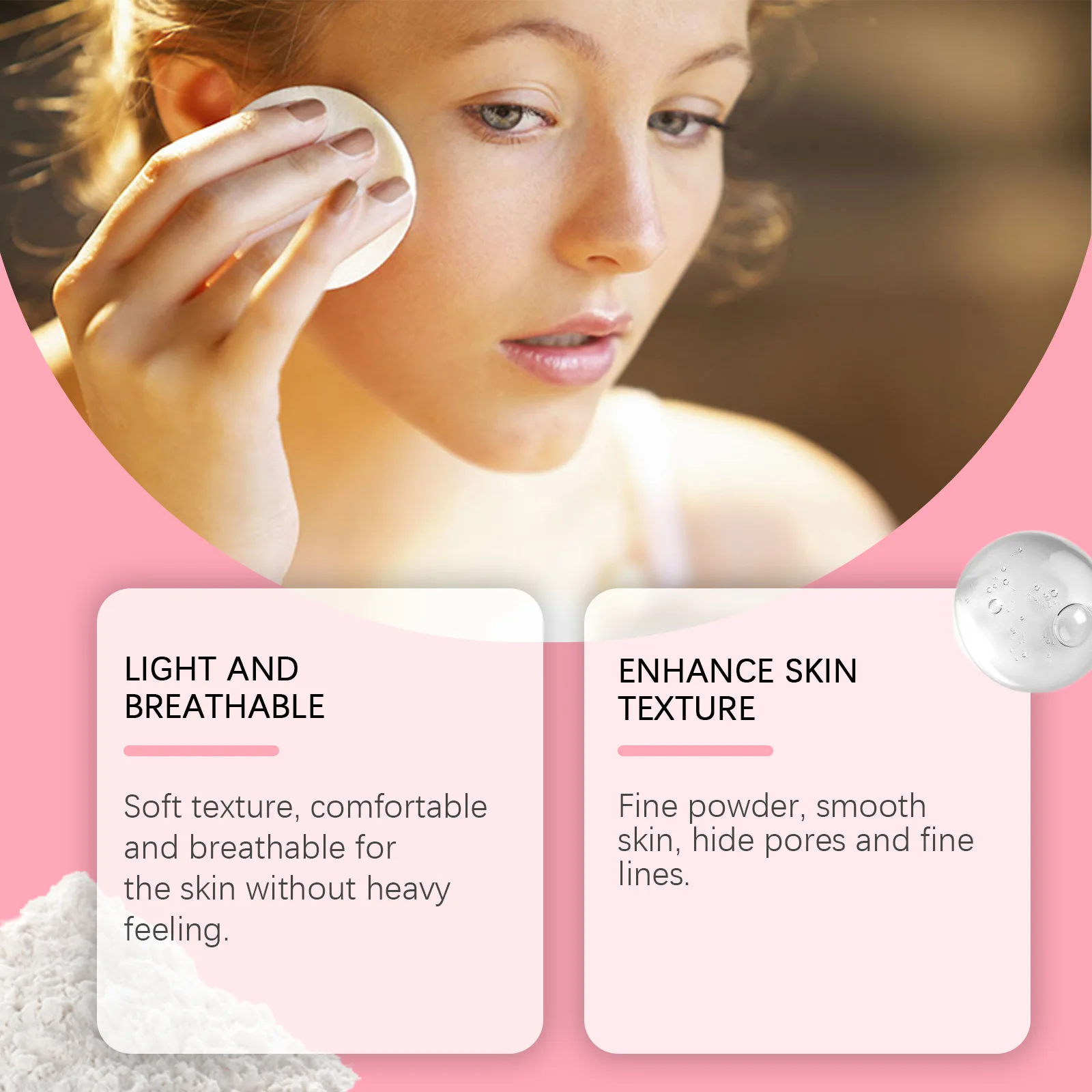 ぼかしセッティングパウダーナチュラルソフトマットオイルコントロール防水フェイスカバレッジコンシーラー持続固定メイクアップルースパウダー