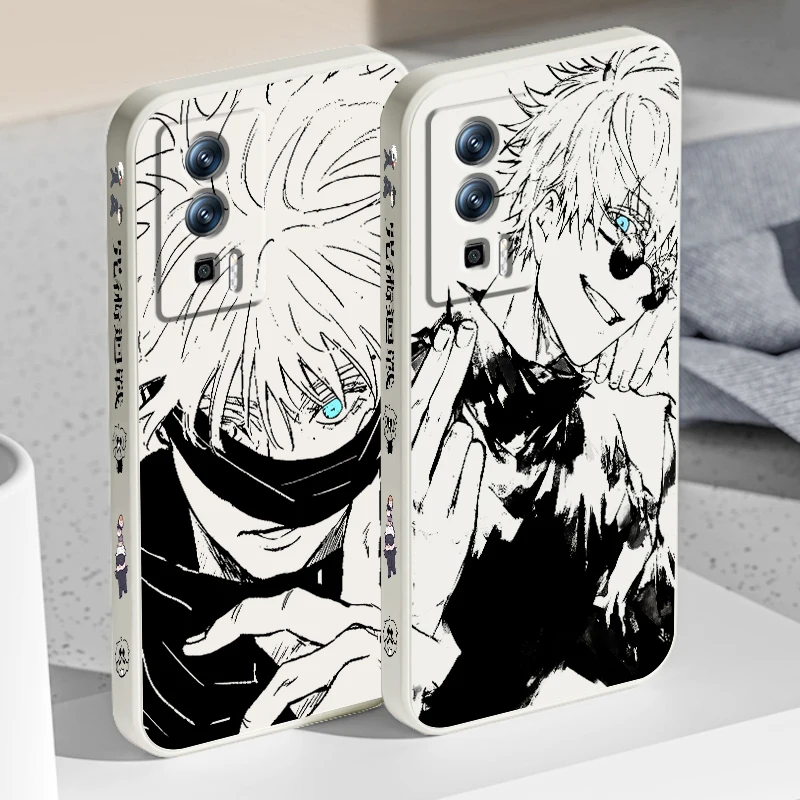 Anime G Gojo Awakens Fashion Liquid Left Rope For Xiaomi Redmi 13C 12 12C K60 A1 K50 11 K40 10C 10 9A 9AT 9T 9C 5G Cover