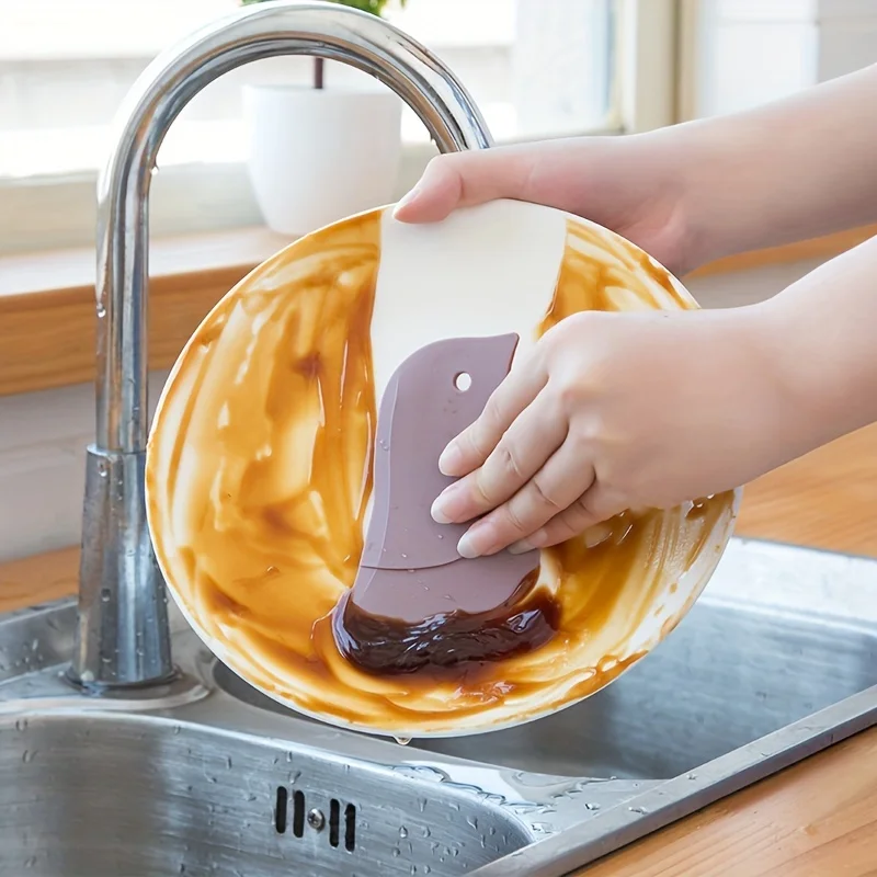 Home silicone cleaning scraper creative penguin style soft scraper blade baking batter scraper stove sink cleaning tool